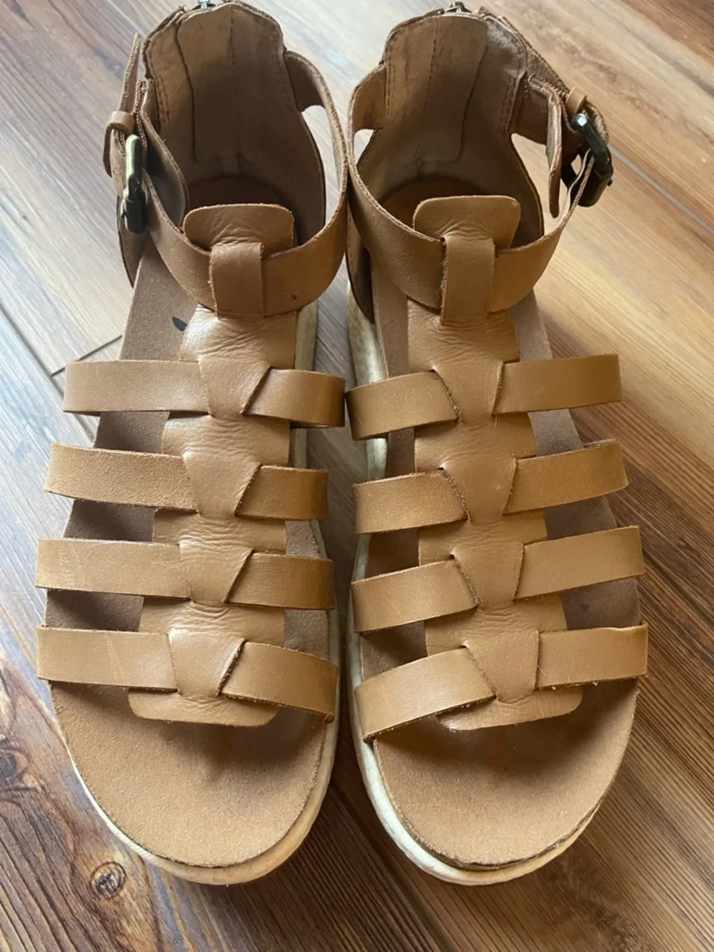 OTBT Women's Brown Woven Ankle-Strap Platform Sandals - Picture 6 of 6